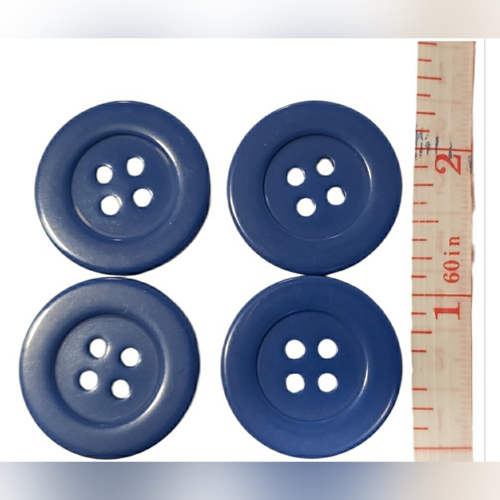 Set of Four Blue Buttons Vintage